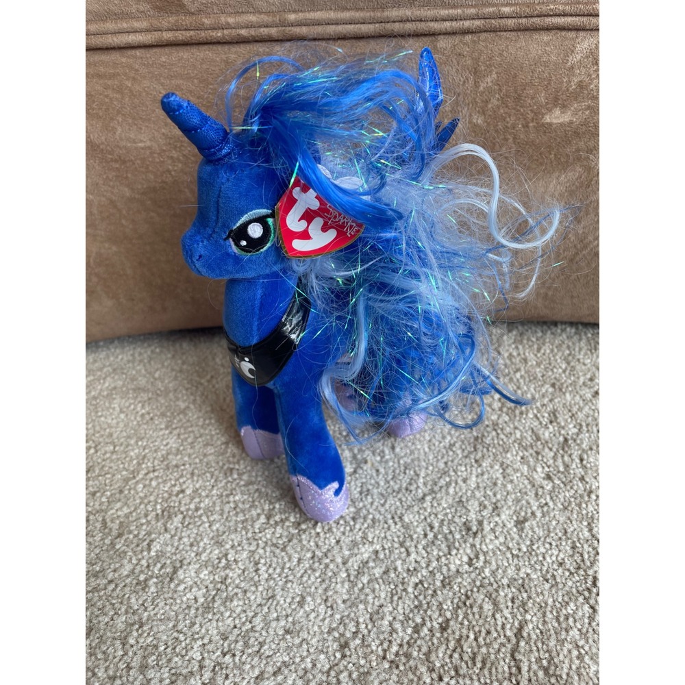Ty Sparkle My Little Pony Princess Luna Plush Blue Holographic Wings 2017 NWT